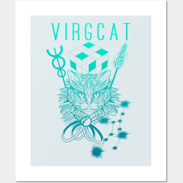 Zodiacat, a zodiac cattery: virgo - virgcat Wall Art by Blacklinesw9